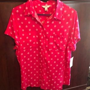 Croft & Barrow Blouse. Pink and white